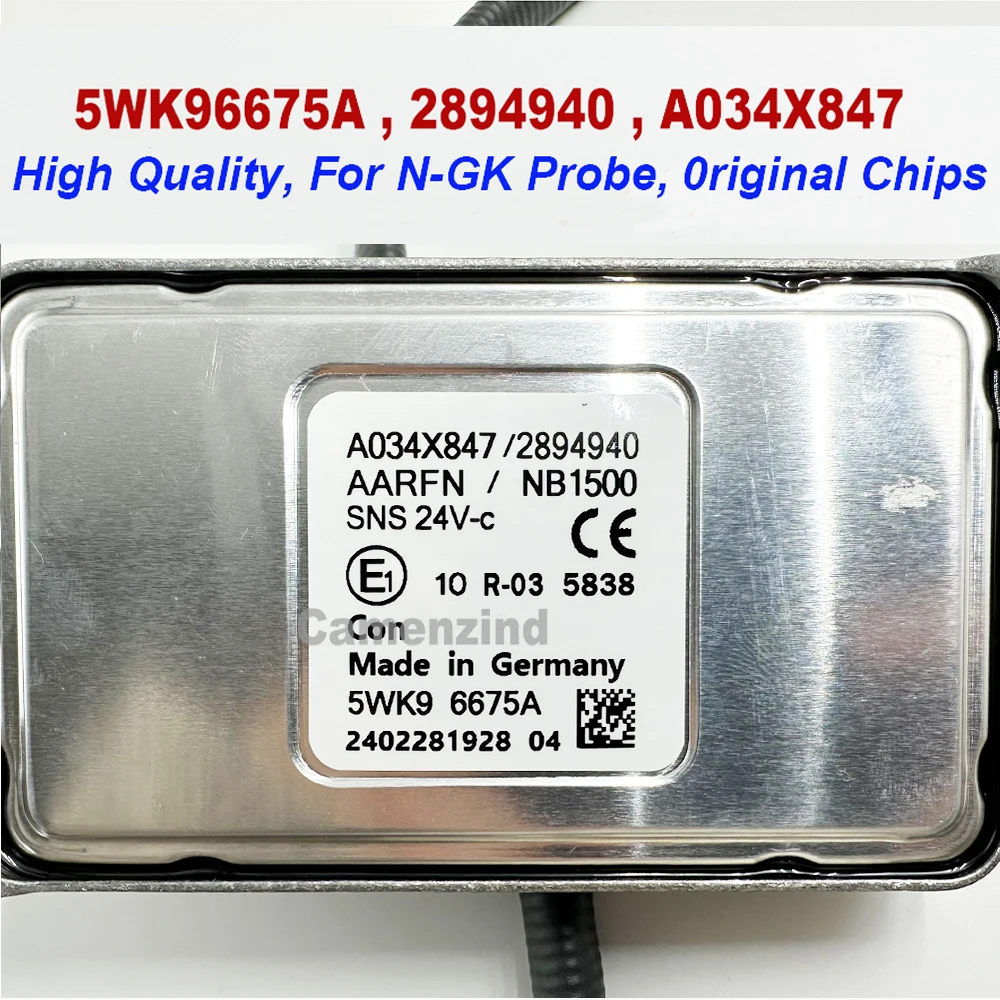 

5WK96675A 2894940 A034X847 Высококачественный чип для NGK Probe NOX Nitrox Датчик кислорода для грузовика C-ummins Volvo DAF XF 24 В Euro 5