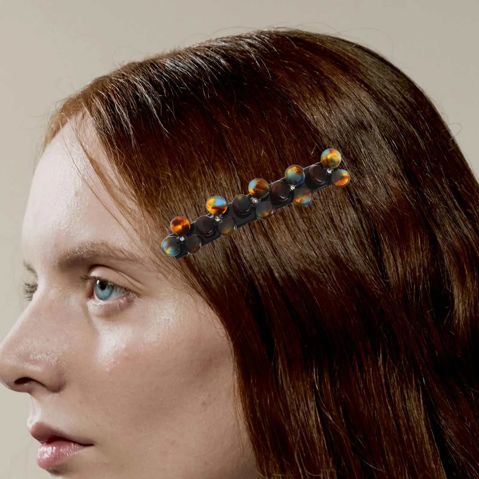 2Pcs Floral Hair Comb Women Acetate Minimalist Flower Design Secure Grip for Bangs Styling Flyaways Wedding Bridal Decorative