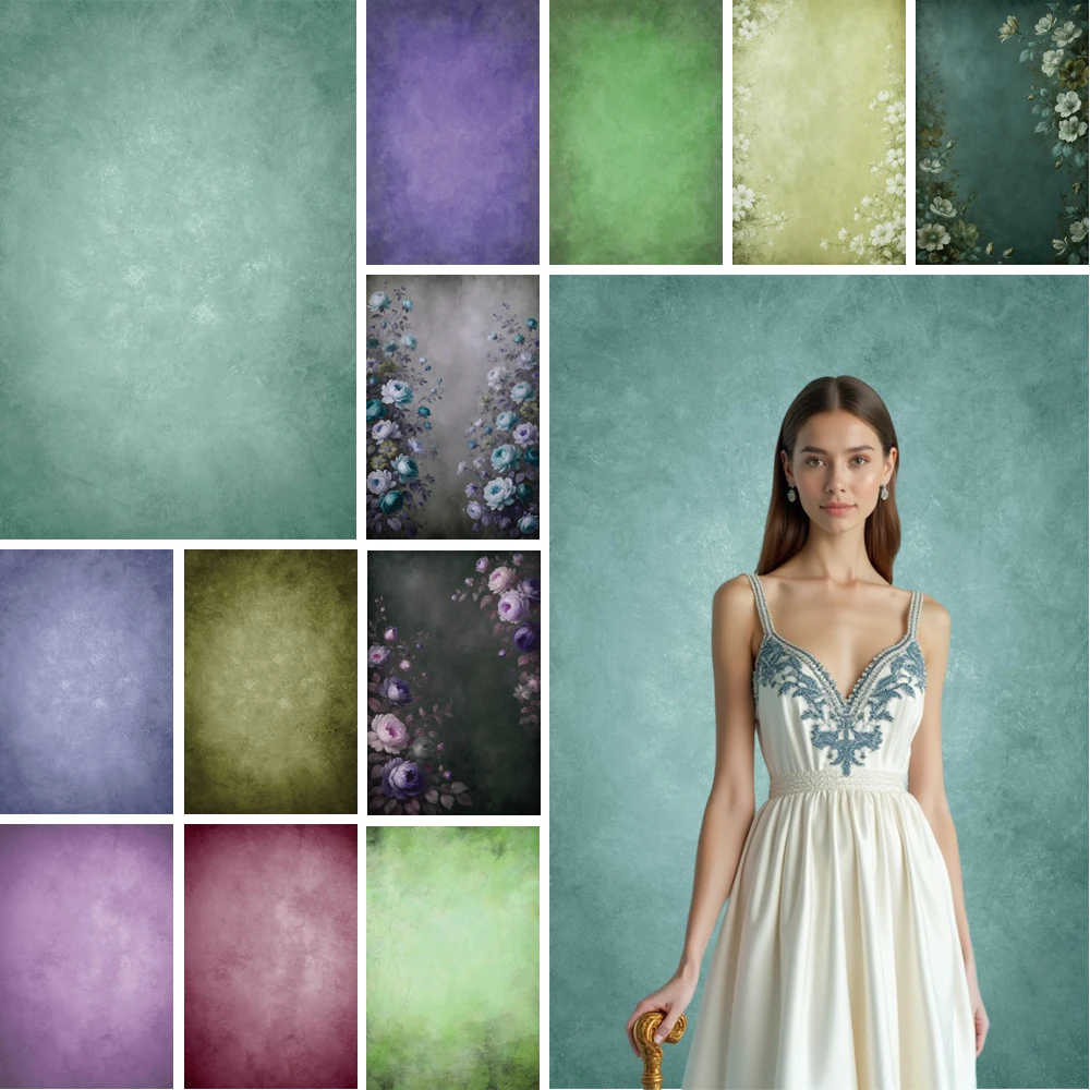 

MOON.QG Vintage Solid Backgrounds For Photographs Flower Texture Wallpaper Wall Backdrops Photo Wallpaper Wedding Portrait Photo