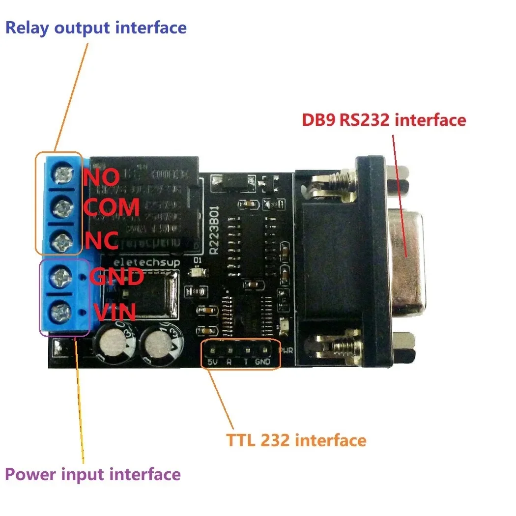 ARM MCU UART 리모컨 스위치 보드 아두이노 모듈용 DC 12V PC COM DB9 RS232 직렬 포트 지연