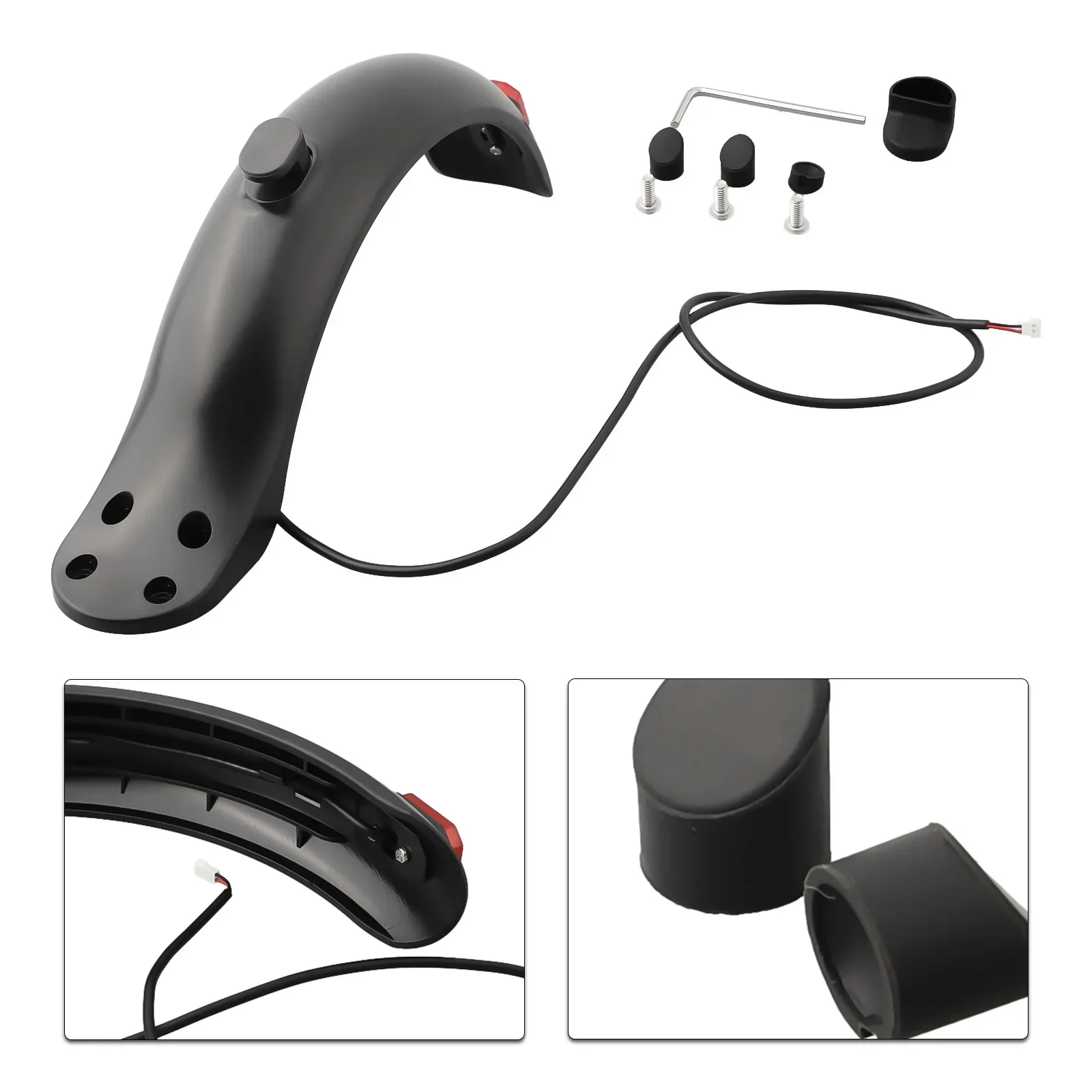 1 Set 4-hole Rear Fender For-Xiaomi 8.5inch Electric Scooter Mudguard Set Rear Fender Four-hole Electric Scooters Accessories