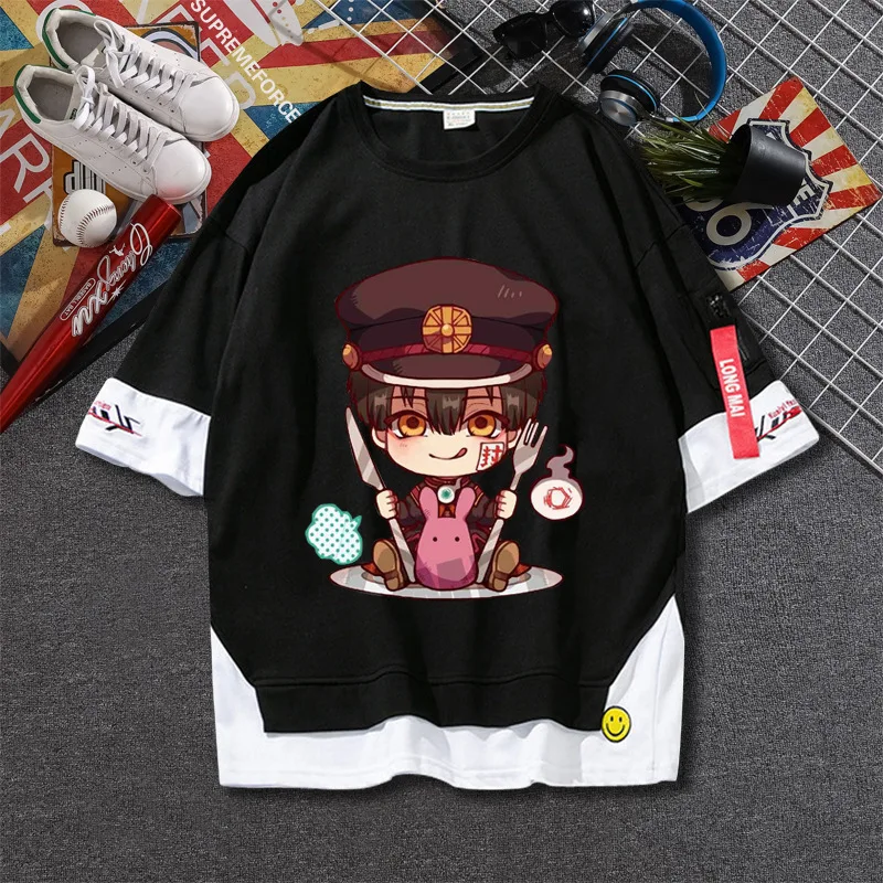 2024 New Japanese Anime Peripheral Clothing Fake Two Short Sleeved T-shirts