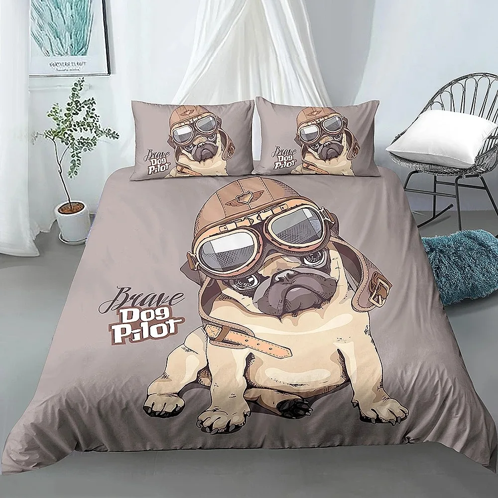 Dog Pilot Duvets Covers King Size Bedding Set Double Duvet Covers With Free Shipping Couple Bed Quilt Cover Set Comforter Sets