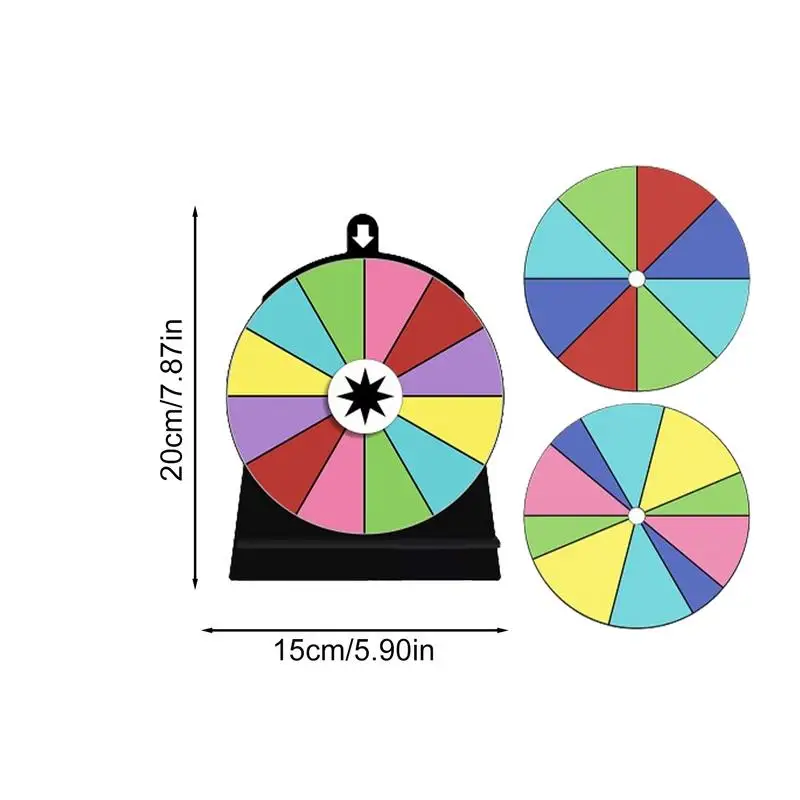 スタンド付き賞品用スピンホイール、組み立てが簡単、アクリル編集可能、ドライイレース、3個、12スロット