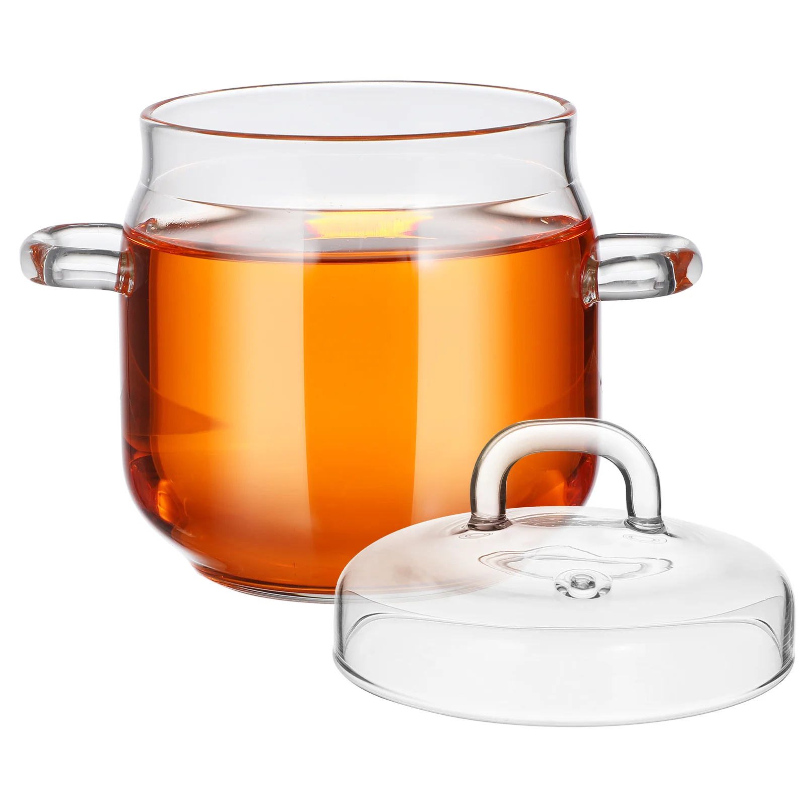 

Glass Stew Pot with Lid Set Transparent Heat-Resistant Soup Bowl for Steamed Egg Bird's Nest Storage Fine Craftsmanship Smooth