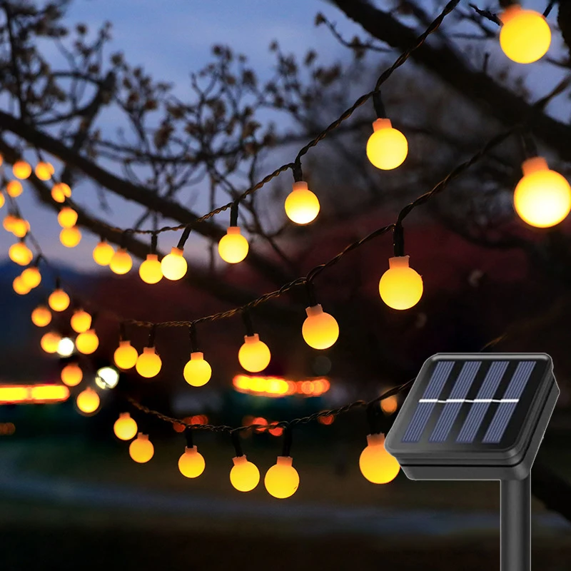 

8 Modes LED Solar Ball String Light Waterproof Outdoor Garden Solar Globe Fairy Lights for Garden Wedding Party Decor Lights