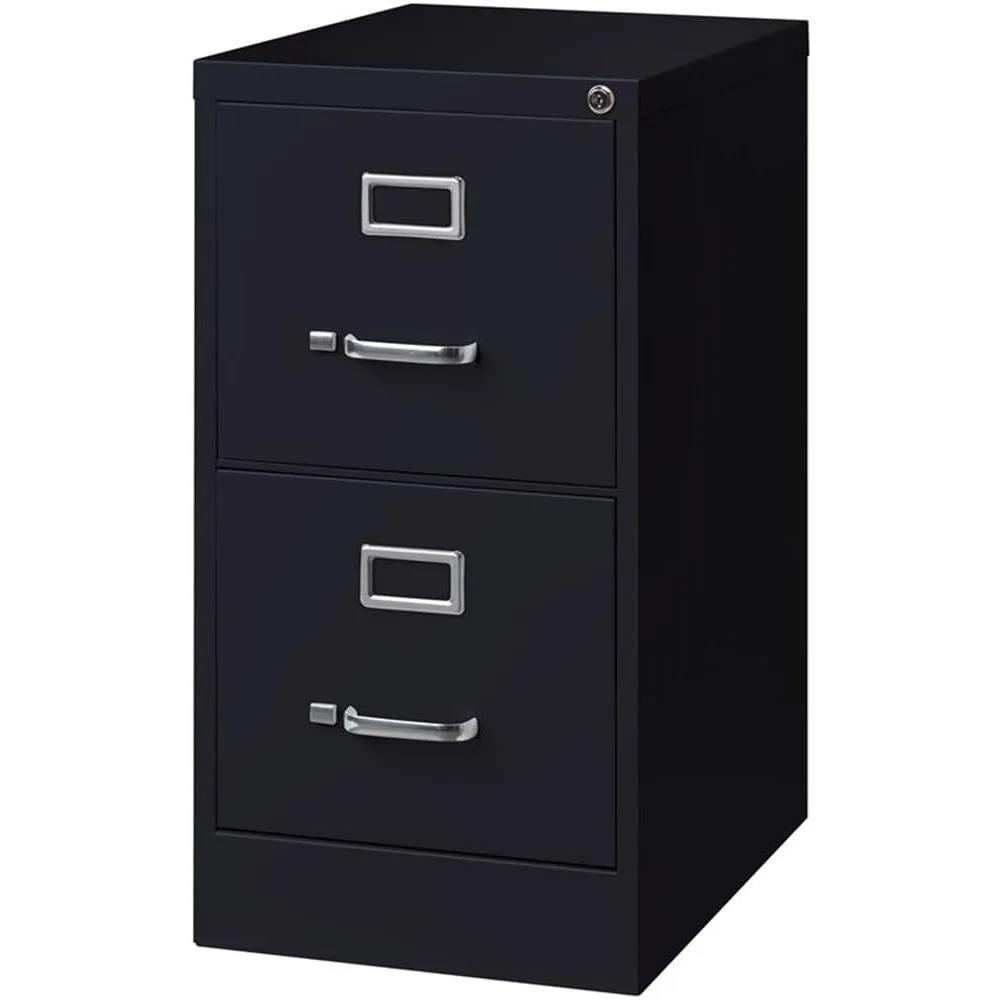 

2 Drawers 28.38" Vertical Black Metal Filing Cabinet Lockable Pre-Assembled Stationary Letter Size for Home, Office