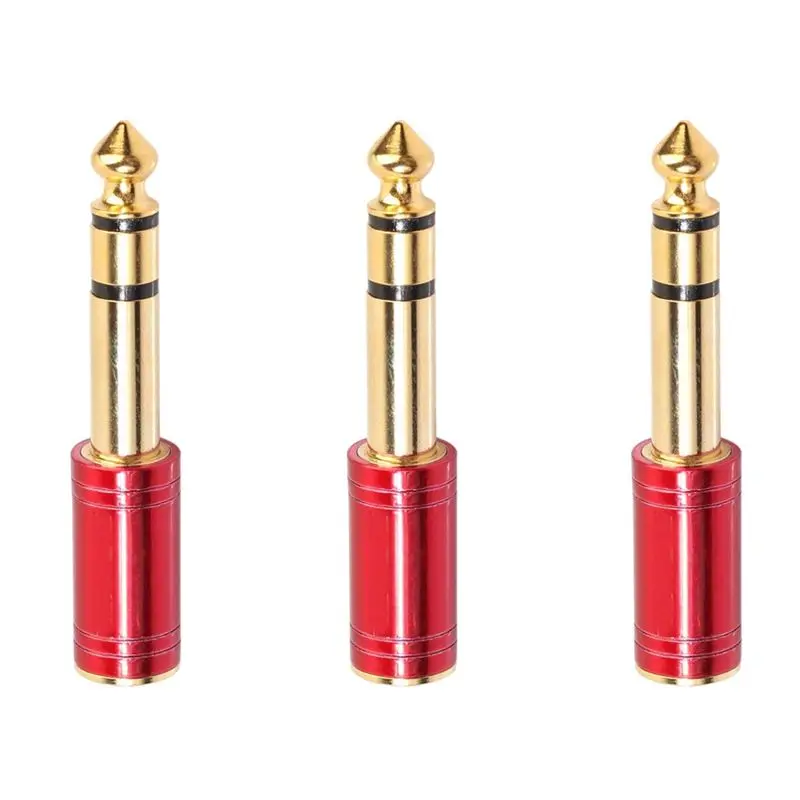 AS95 3 Pcs 6.5mm 6.35mm 1/4 Inch Male to 3.5mm 1/8 Inch Female Jack Stereo Headphone AUX Cable Audio Adapter Plug
