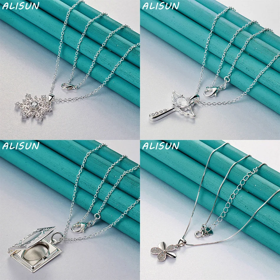 

ALISUN 40-75cm 925 Sterling Silver Design Pendant Necklace For Women Men Charm Trend Birthday Gifts Fashion Party