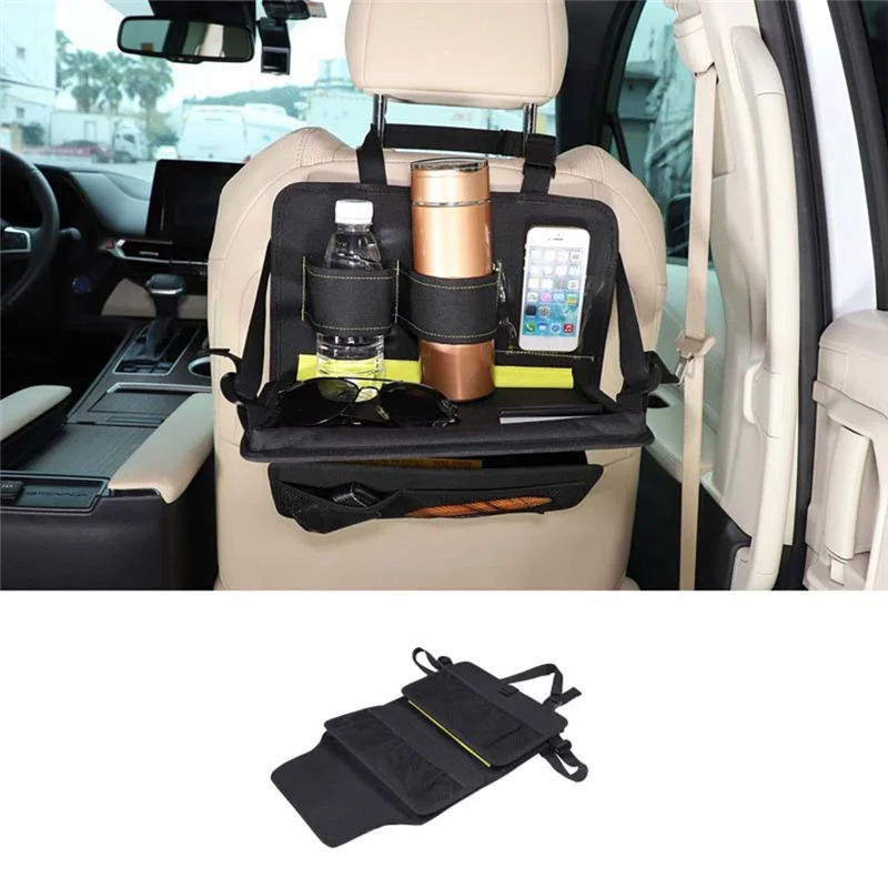 For Toyota Sienna 2021 2022 2023 Car Back Seat Organizer With Foldable Table Tray Holder Organizer Travel Accessories - view 4