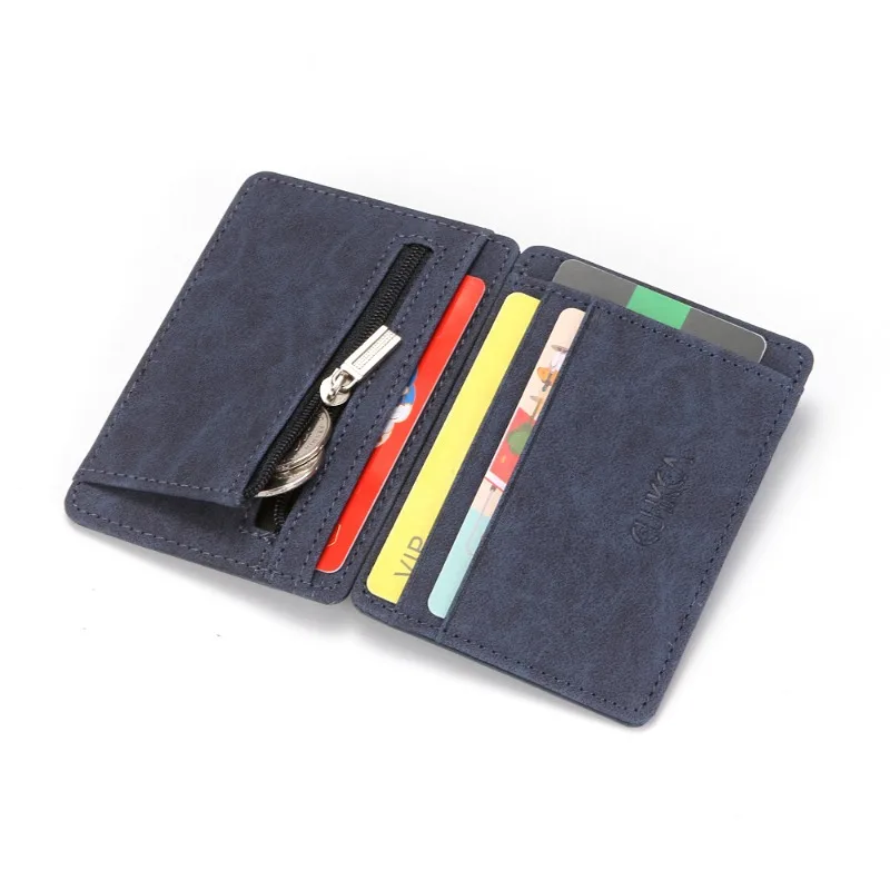 

Ultra Thin PU Leather Women Men Magic Wallets Mini Small Coin Purses Portable Short Business Credit Card Holder Clutch Bag Case