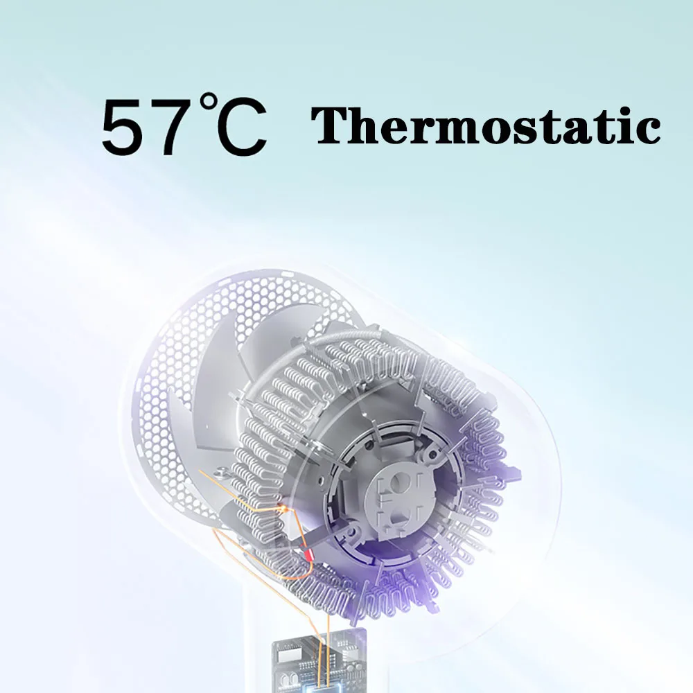 H301 مجفف الشعر عالي السرعة الرياح القوية أنيون منفاخ قوي الرياح الساخنة والباردة 1600 واط مجفف للنفخ للسفر فندق 2 التروس 57 ℃