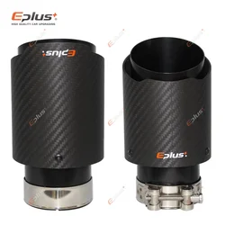 Eplus Auto Matte Carbon Fiber Uitlaat Tip Uitlaatsysteem Pijp Uitlaten Nozzle Universal Straight Roestvrij Zwart Voor Akrapovic