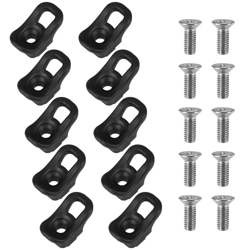 10pcs Kayak Eyelet Tie Down Loop Deck Fitting Bungee Cord Kit Rope Guiding Buckle w/ Stainless Steel Screw Kayak Boat Accessory