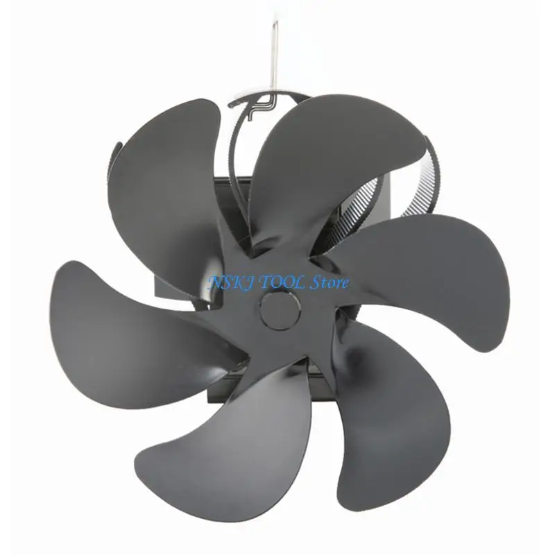 L8RC مروحة موقد تعمل بالطاقة الحرارية ذات 6 شفرات لتدفق هواء أكبر صديق للبيئة