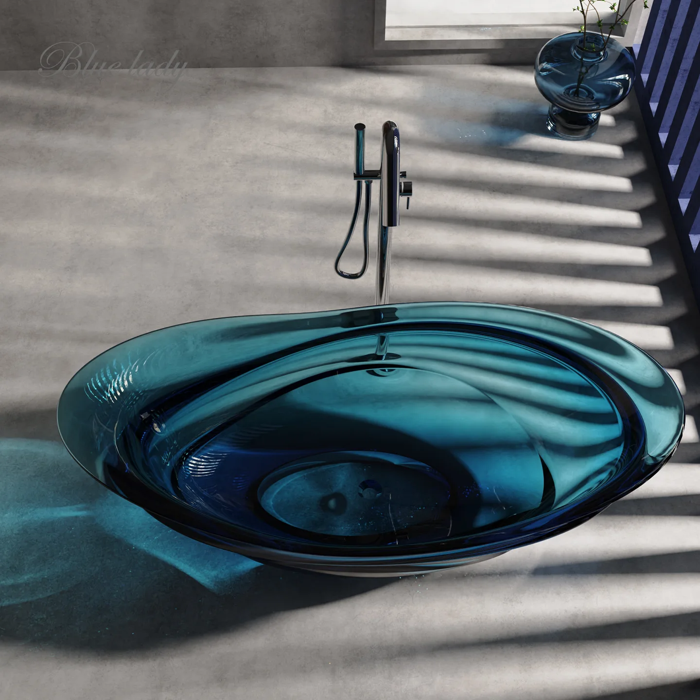 Color crystal resin bathtub integrated freestanding home hotel B & B spa freestanding bathtub bath