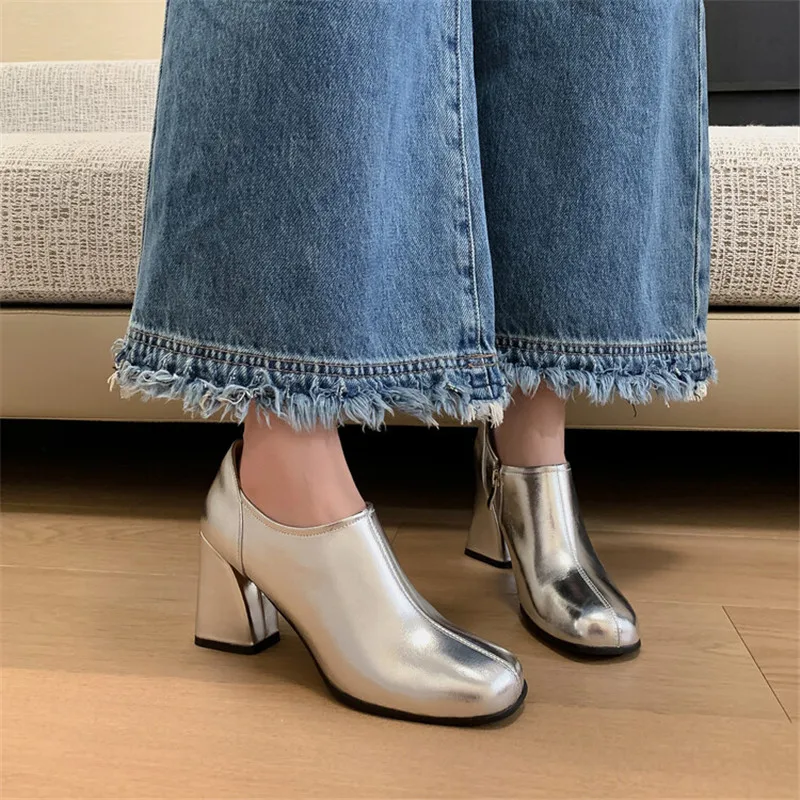 New Autumn Winter Women Boot Fashion Boots for Women Round Toe High Heels Ankle Boot Ladies Shoes Zapatos Mujer Women Pumps