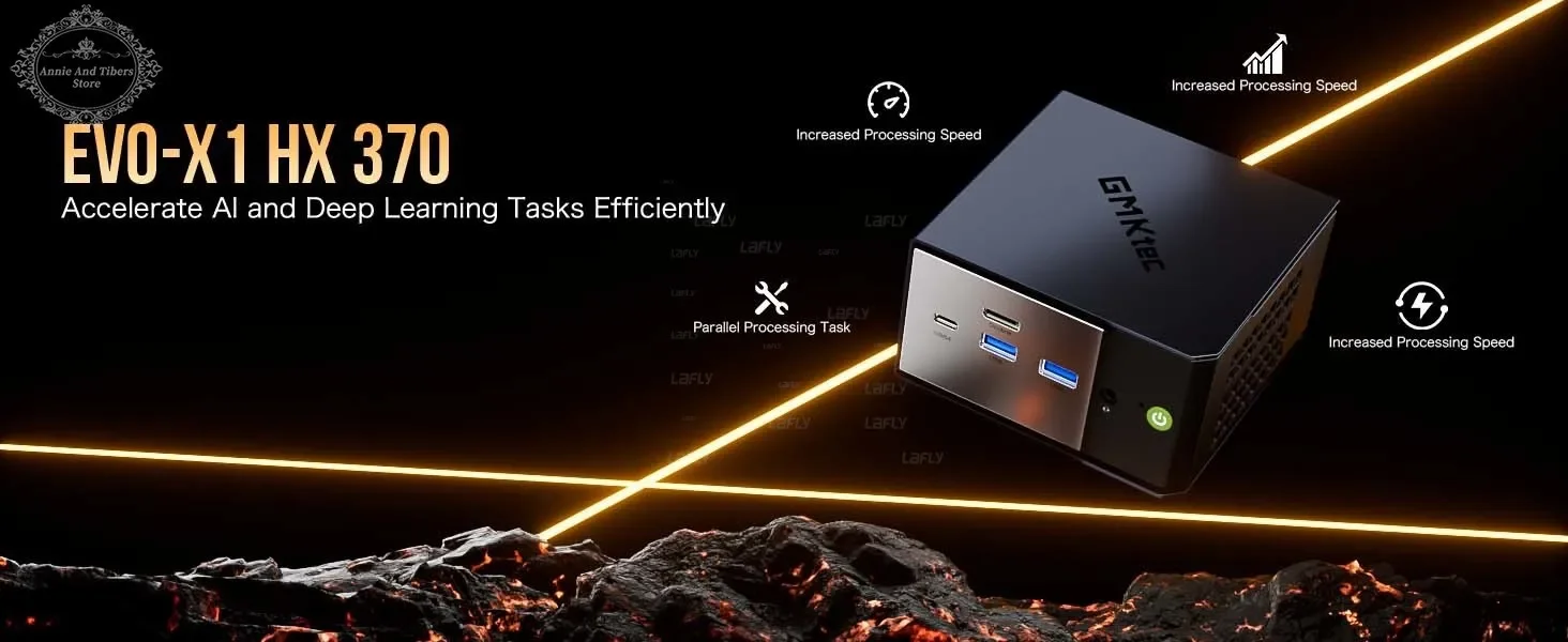 GMKtec EVO-X1 Mini PC AMD Ryzen AI 9 HX370 Windows 11 Pro M.2 SSD