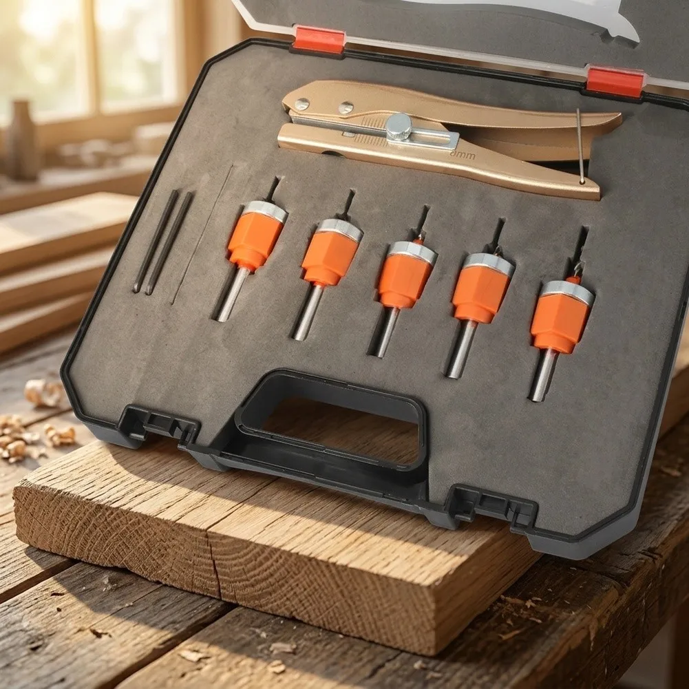 New Practical Drill Bit Set Woodworking Tasks Screw Extractor Woodworking Tools Carrying Case Edge Banding Punch Plier