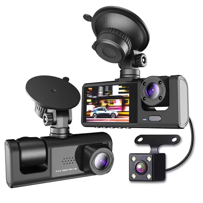 

2-Inch Screen WiFi Car DVR - Triple Lens HD Night Vision WiFi Phone Connect Parking Monitor Vehicle Dash Cam