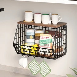 Stackable storage basket for kitchen counter wall hanging fruit storage snack box storage basket hanging food storage room