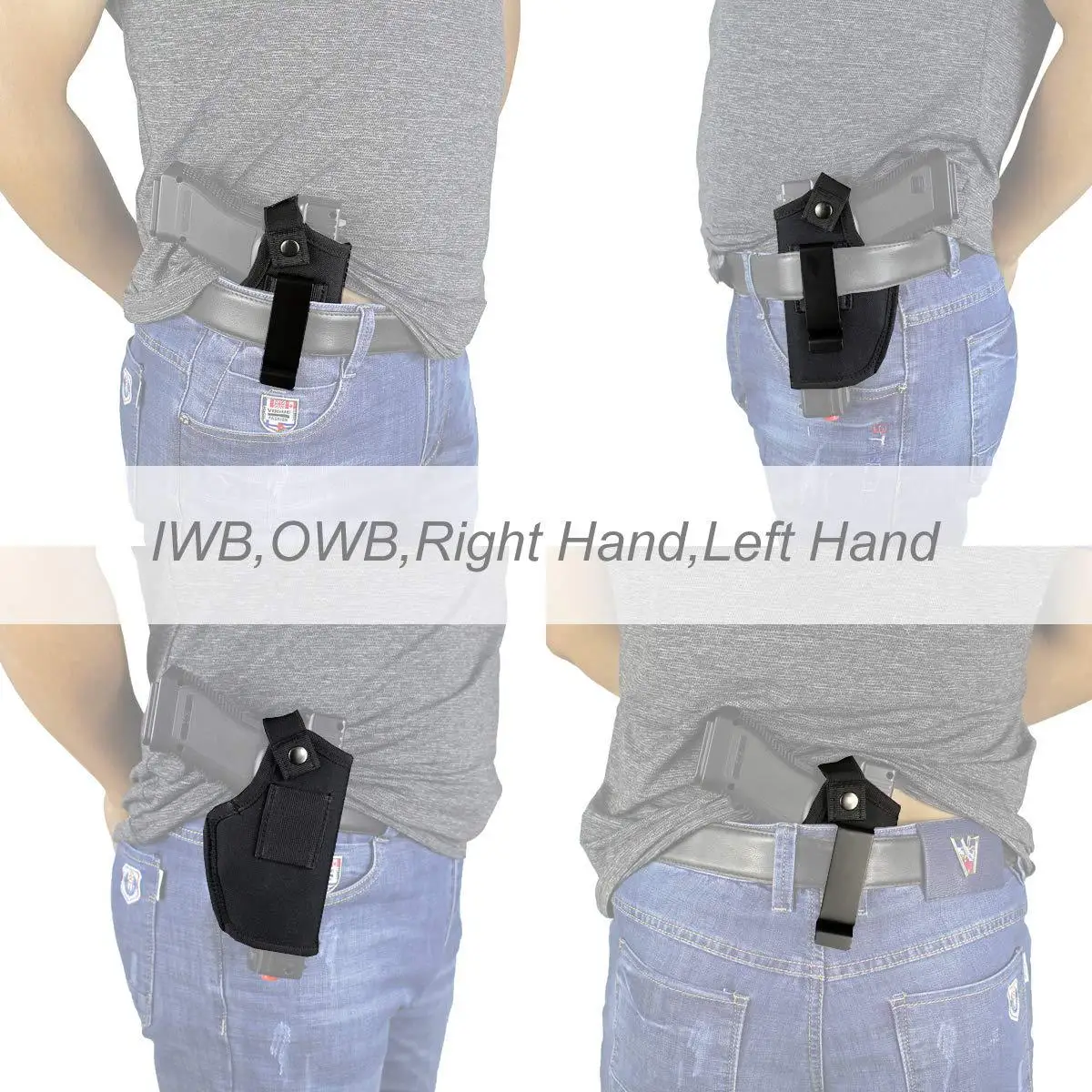 Concealed Carry Holster OWB IWB Nylon Left/Right Universal Holster Air Gun Pouch Outdoor Gear for Glock 19-43  Holster Tactical image 5