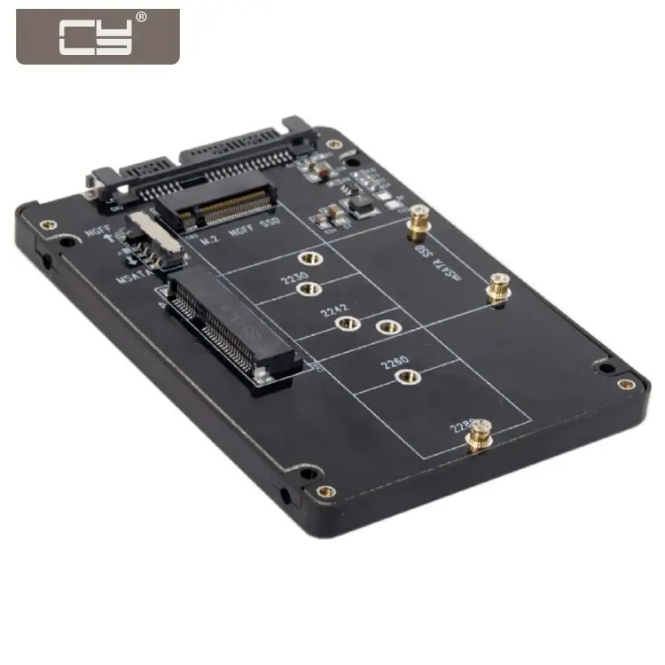 Cablecc  Combo M.2 NGFF B-key & mSATA SSD to SATA 3.0 Adapter Converter Case Enclosure with Switch