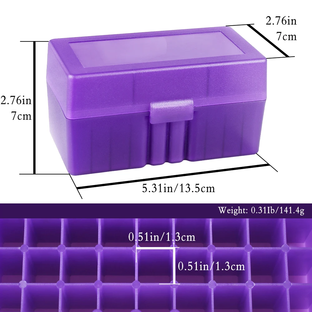 50/100 Rounds Bullet Case 7.62x39mm .223 .38super 9mm Ammo Storage Container Outdoor Hunting Cartridge Box Ammunition Holder