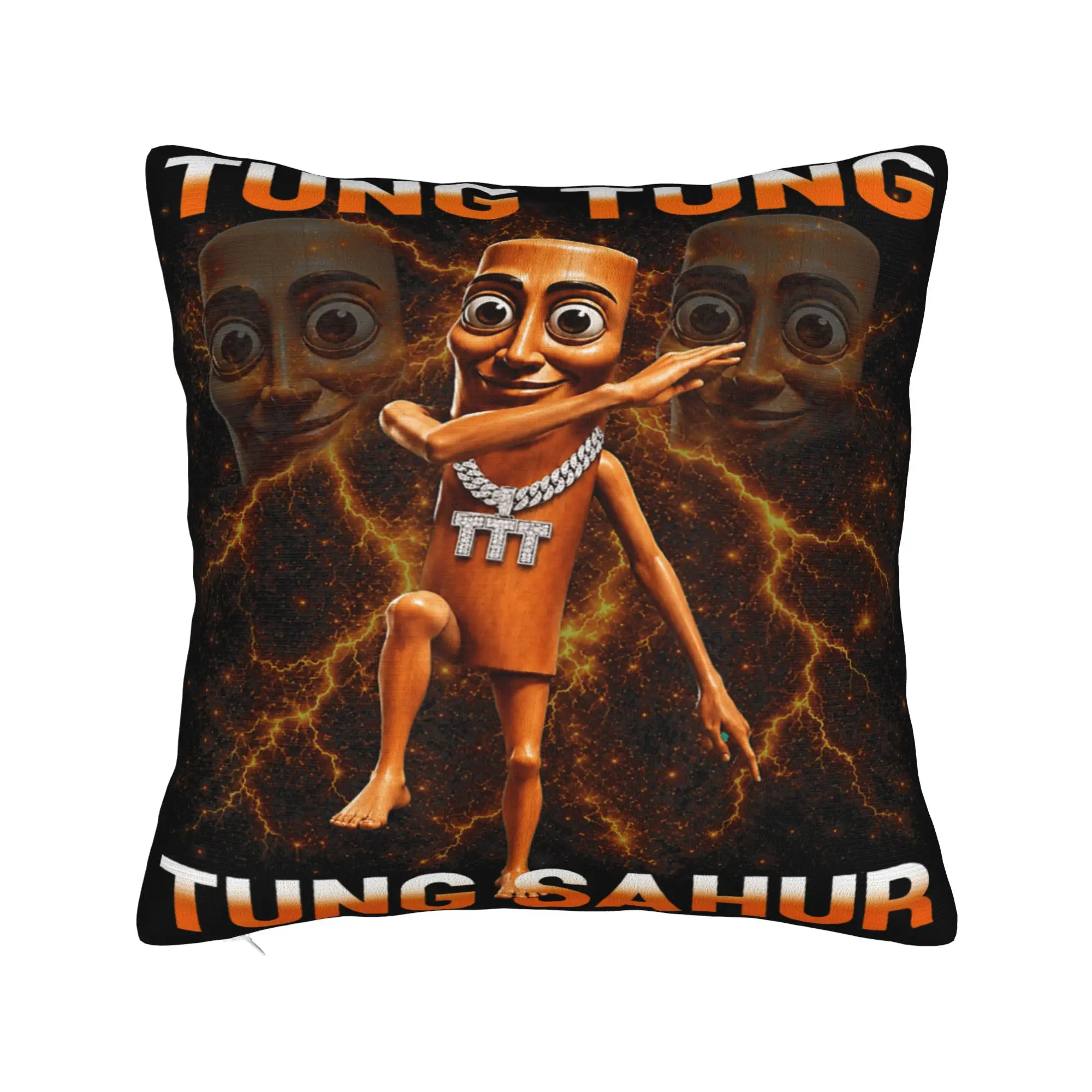 Pillow Cover Tung Tung Tung Sahur is Calling Funny Viral Dance Meme  Kawaii Pillow Case For Couch Bed Living Room Pillowcases