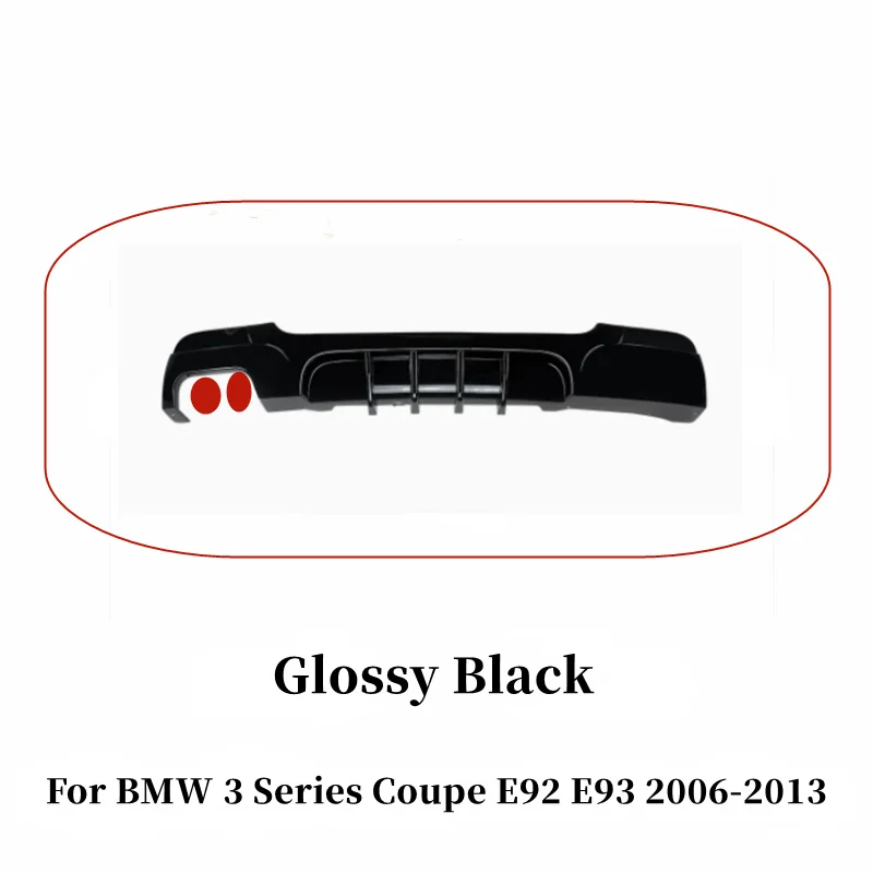 Achterbumper zwarte diffuser splitter spoiler met LED verlichting exterieur bodykit voor BMW 3 Serie Coupé E92 E93 2006-2013