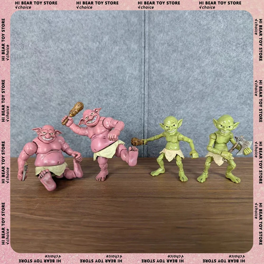 4 قطعة أنيمي عفريت الشكل الأخضر عفريت أرقام الأحمر عفريت تمثال بولي كلوريد الفينيل جمع تمثال الديكور نموذج لعبة طفل هدايا عيد الميلاد #1