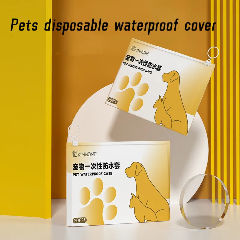 20Pcs Disposable Waterproof Pet Shoes Covers Non-woven Cat Dog Paw Covers Soil-proof Socks Shoes Pet Supplies