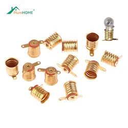 10Pcs E10 Screw-Type Copper Lamps Base Bulb Small Electric Bead Lamp Holder Home Experiment Circuit Electrical Test Accessories