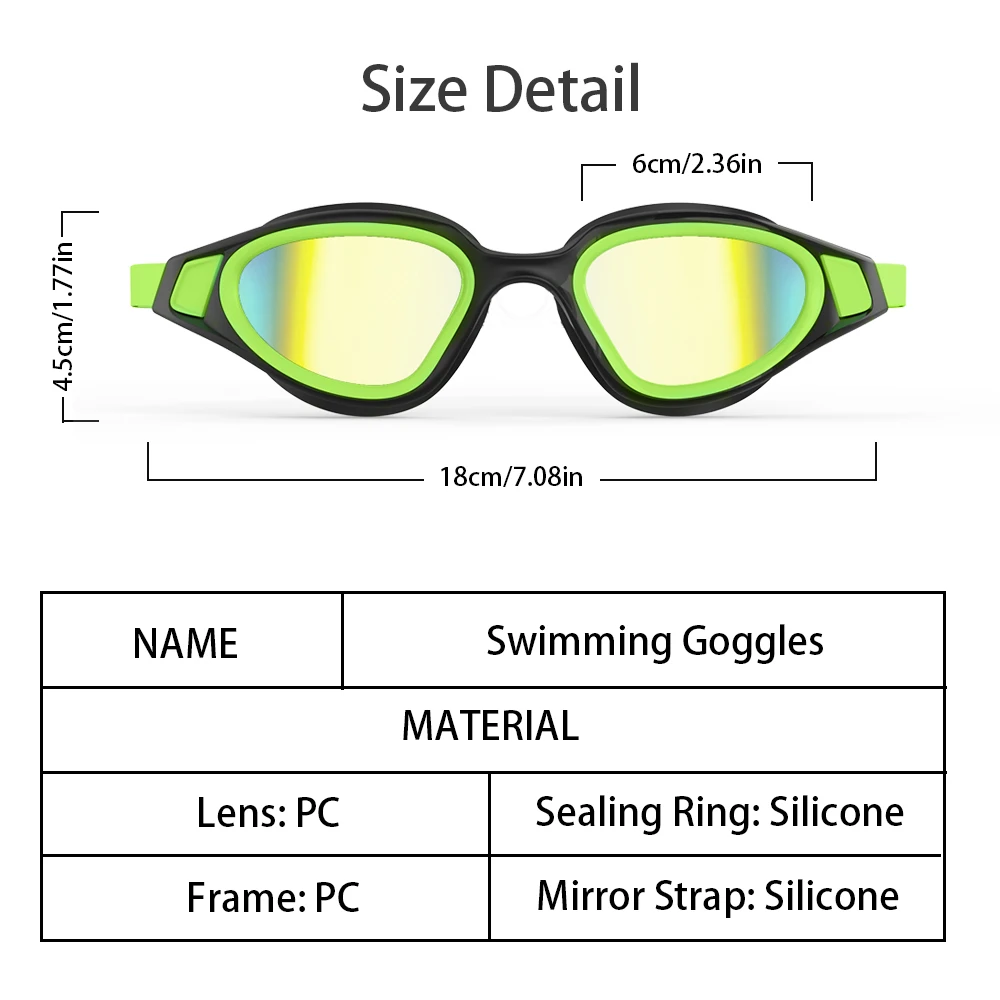 Anti-Fog UV Swimming Goggles for Men and Women HD Waterproof Diving Goggles No Leaking Underwater Swim Glasses Eyewear