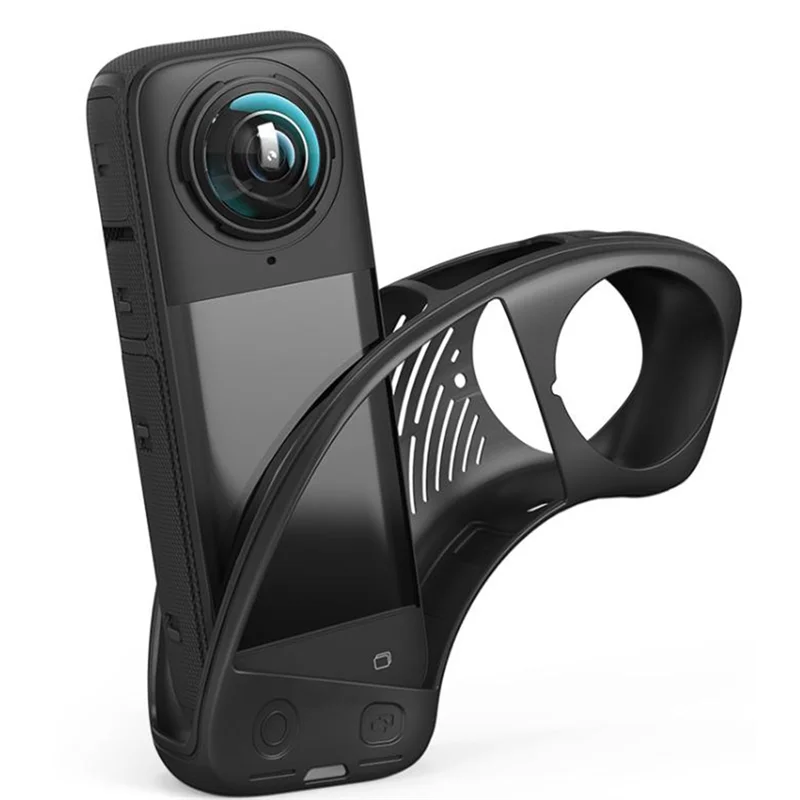 طقم حماية من السيليكون AA84 لجسم Insta360 X4 غطاء من السيليكون X4 طقم عدسات ملحقات حماية للكاميرا الرياضية