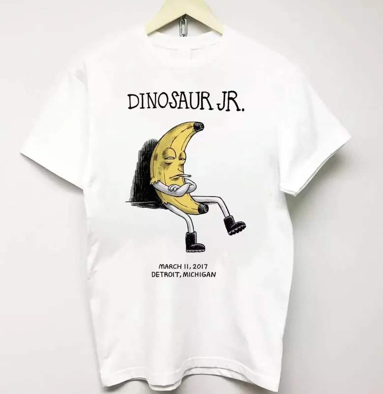 

BEST PRICE!! Dinosaur Jr 2017 T-Shirt Short Sleeve White Cotton High Quality 100%Cotton Short Sleeve