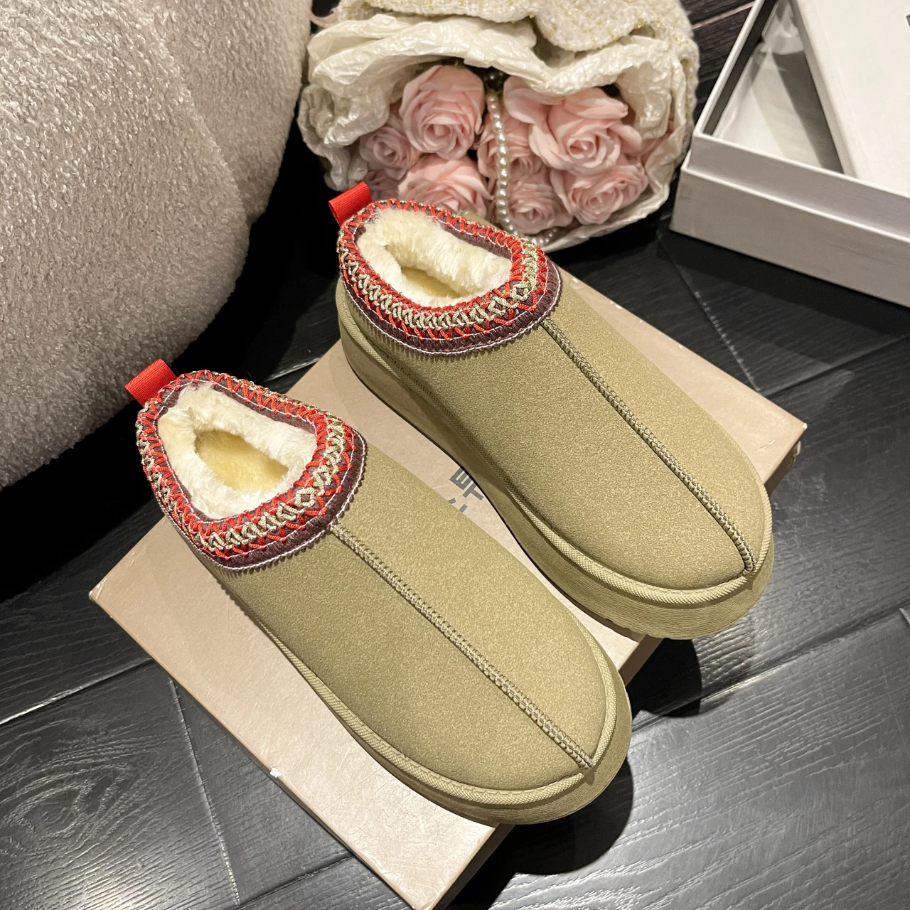New Women's Wool Slippers Warm Platform Wool Low-top Snow Boots Slippers Women's Outdoor Anti-Slip Ankle Boots Cotton Shoes image 6