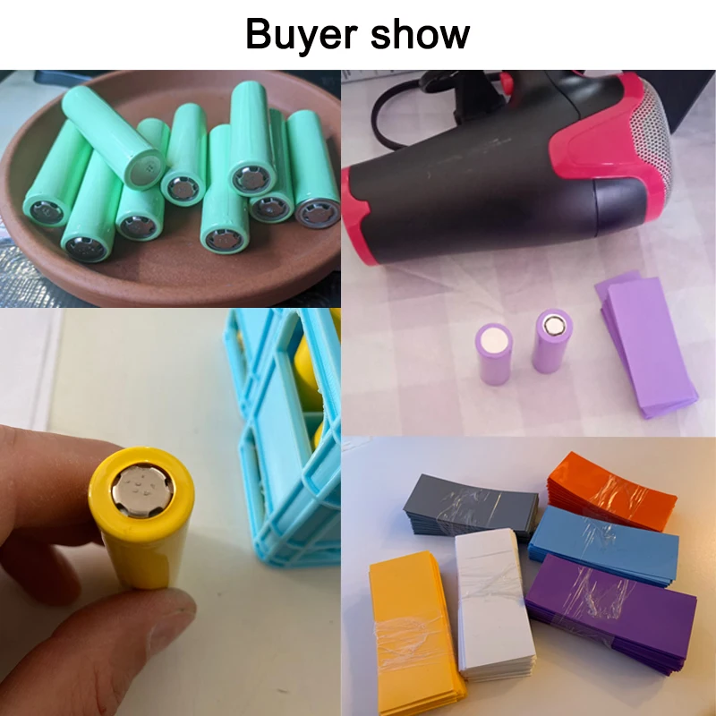 25~500 ชิ้น ปลอกหุ้มแบตเตอรี่แบบหดด้วยความร้อน PVC สำหรับแบตเตอรี่ AA / AAA/18650/21700/26650 ฟิล์มหุ้มฉนวน ป้องกันสายไฟ แพ็ค