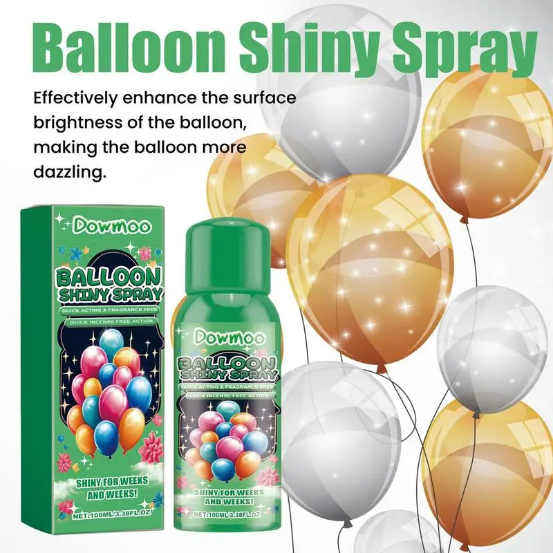 100ml Balloon High Shine Spray Based Balloon Brightener Instant High Shine Gloss, Elegant Finish, Quick Drying Spray Brightener