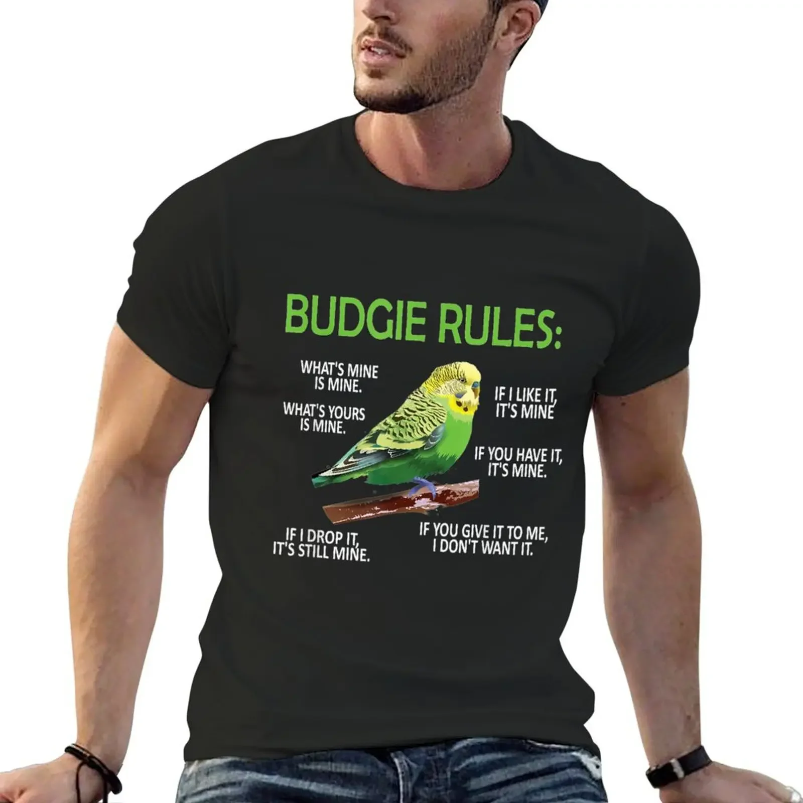 

Budgie RulesBudgie Lover Parakeet Bird Budgerigar TShirt88 T-Shirt anime stuff oversizeds oversized graphic tee clothes for men