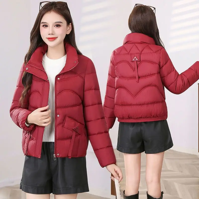 Winter Cotton Jacket Women's Thick Solid Short Coats New Korean Casual Outerwear Ladies Temperament Warm Cotton Padded Jacket