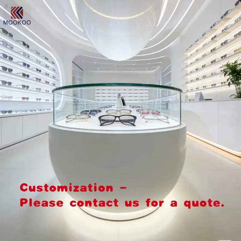 custom.Crafted Floating-Shelf Eyewear Glass Display Cabinet Polished Frame Showcase