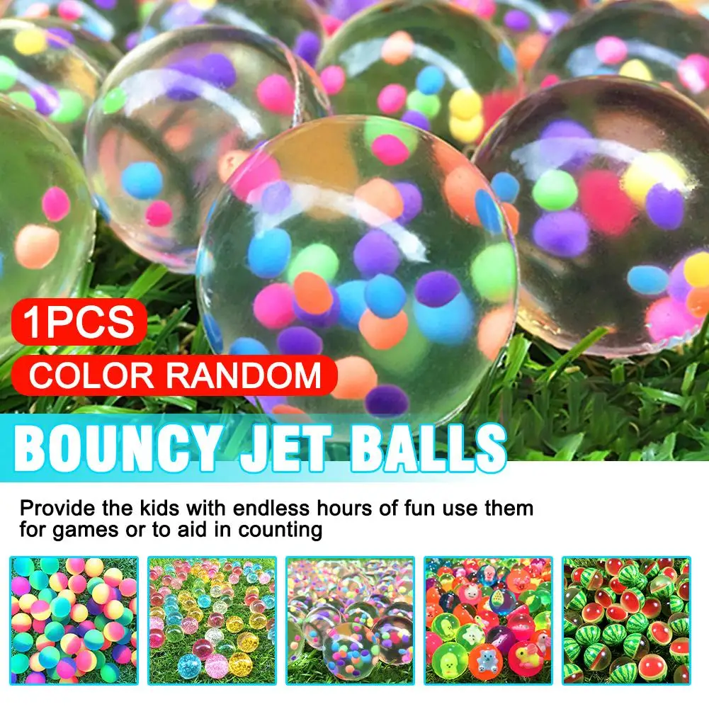 1PC 32mm Jumping Rubber Ball Toy Clear Anti Stress Kids Bath Balls Games Balls Swimming Bouncing Pool Toys Outdoor Water Pl Z9C5