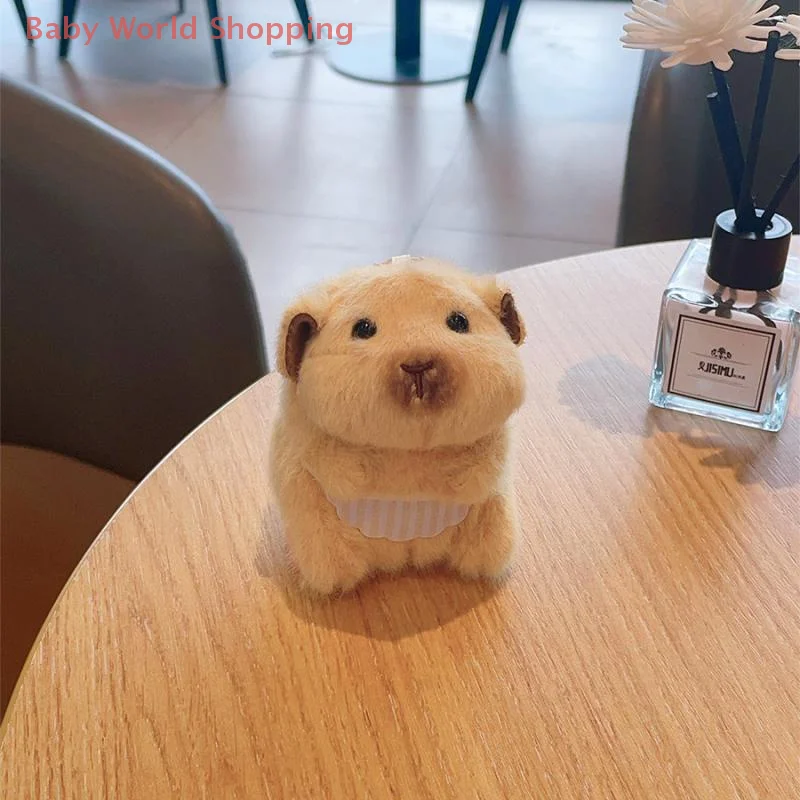 Cute Hamster Plush Keychain Cartoon Stuffed Animal Doll Keyring Lovely Bag Pendant Backpack Hanging Decoration Gifts