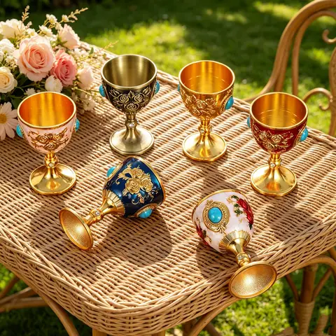 Cálice Vintage Medieval, Taças de Vinho de Latão Reais Medievais para Presentes, Novidade Cerimonial da Igreja Católica para Batismo Sagrado
