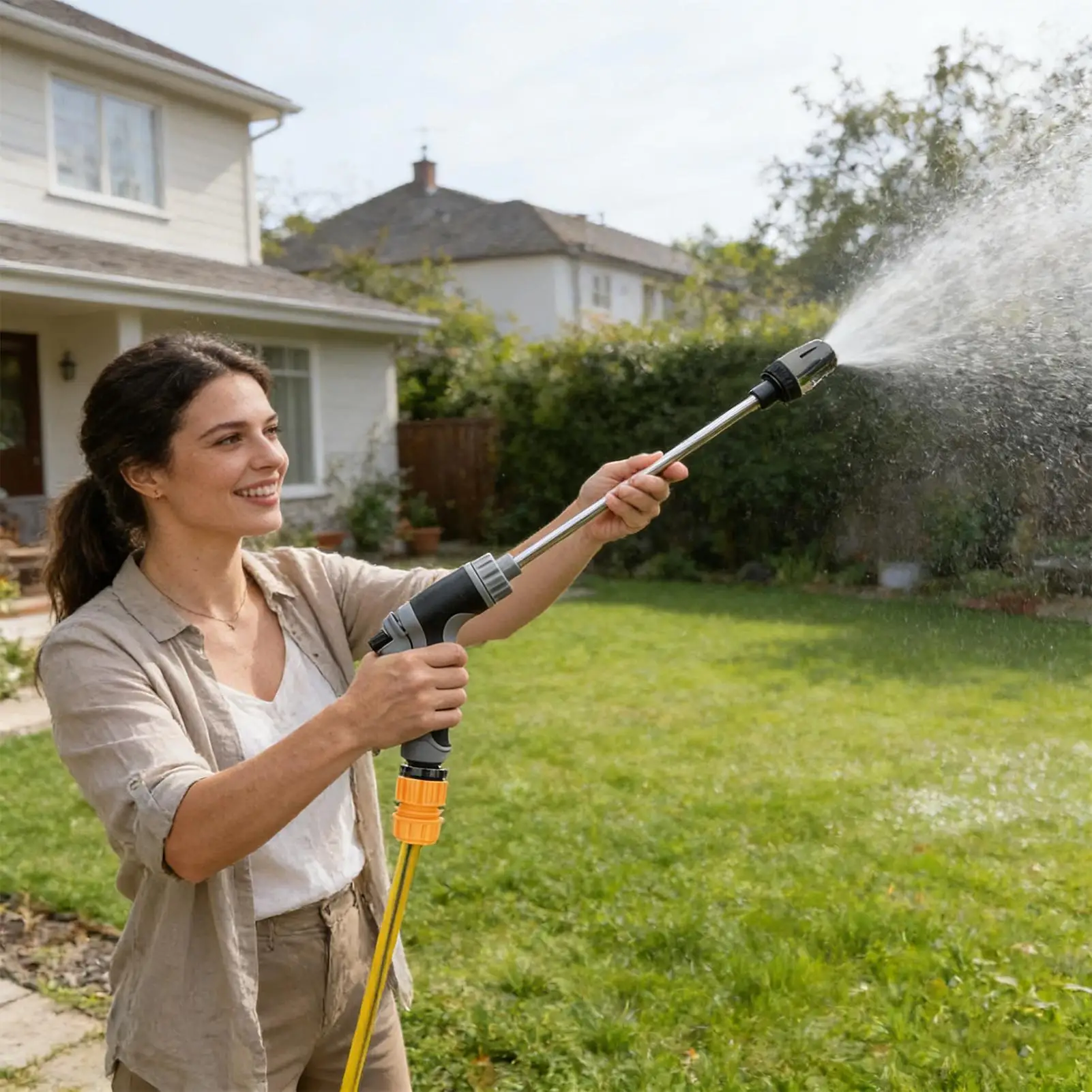 Cordless Pressure Washer 49ft Hose Adjustable Spray Portable Car Pressure Washer for Outdoor Garden Yard Patio Porch