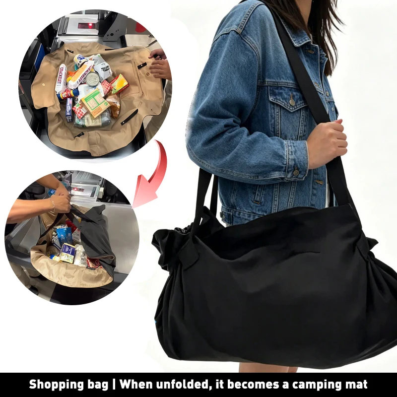 

Large Capacity Foldable Travel Organizer Bag - Durable, Lightweight & Waterproof Tote/Duffel, Includes Picnic Mat