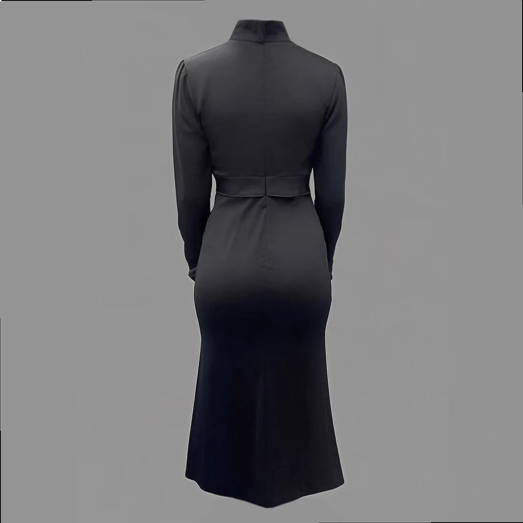 Elegant Butterfly Design Evening Dress, Luxury Semi-High Neck Waist Split Dresses, Spring Summer Matching Set