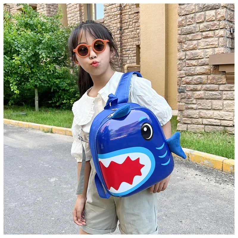 

Kindergarten New Cute Schoolbags for Boys and Girls Lightweight Eggshell Backpacks Cartoon Shark Animal Children's Bags