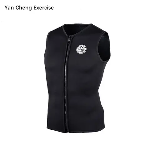 Neoprene Diving Vest With Towel Lining  Thermal Wetsuit Sleeveless Front Zip for Men Surfing Drifting Scuba Vest 3mm S-5XL